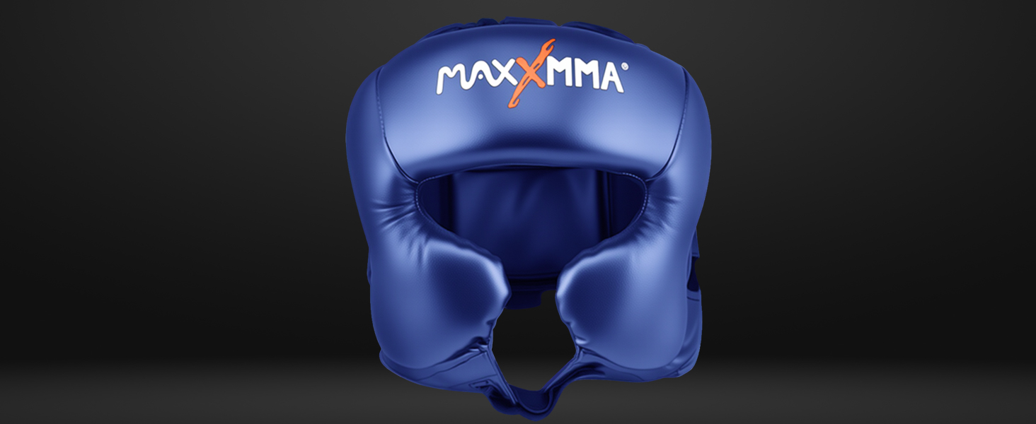Захист голови MaxxMMA L/XL для боксу, ММА, кікбоксингу, карате, тхеквондо (блакитний)