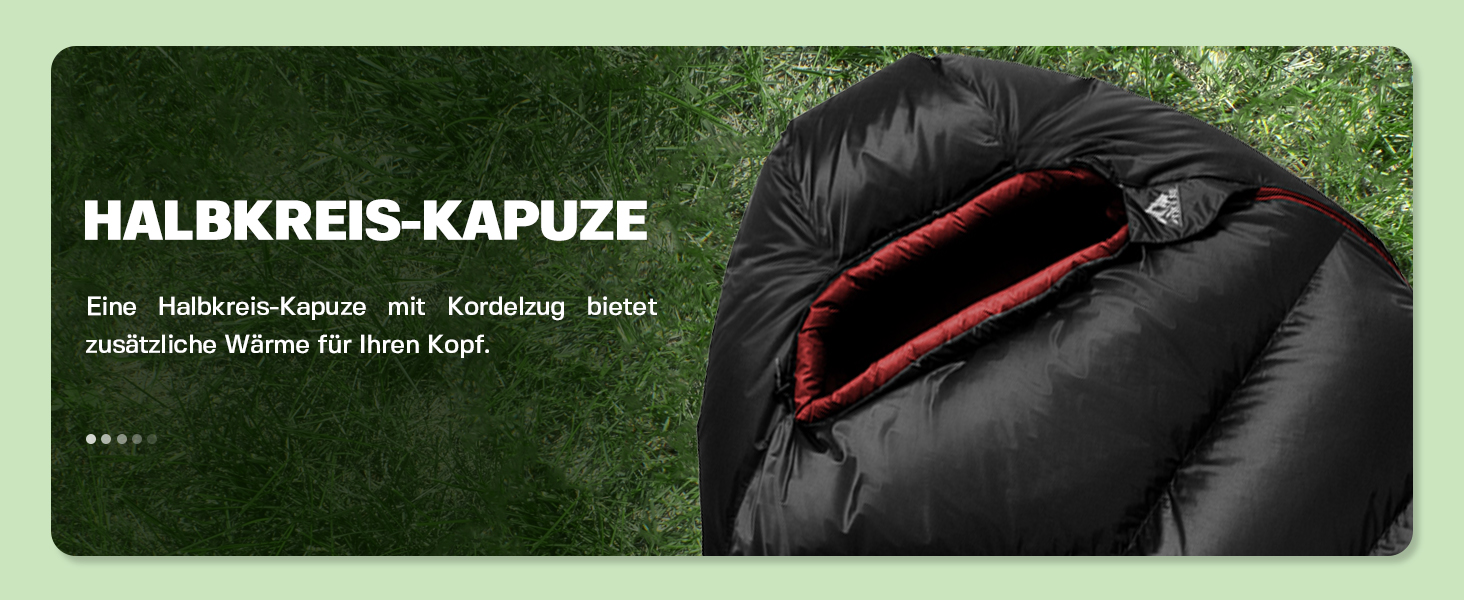 Спальний мішок BUERTS Daunen Summer, 620FP, компактний, для дорослих та підлітків, 16°C, для кемпінгу та хайкінгу