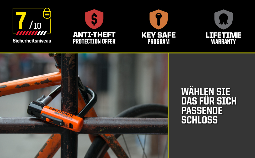 Замок велосипедний Kryptonite Evolution Mini-5, рівень захисту 7/10, з кріпленням, 3 ключі