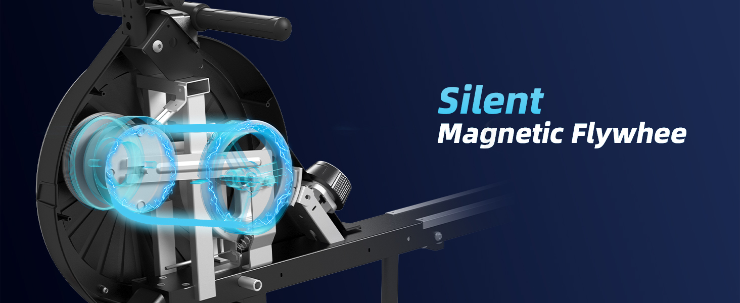 Гребний тренажер Dskeuzeew для дому, складний, 16 рівнів опору, магнітний, до 160 кг, Slide-Rails