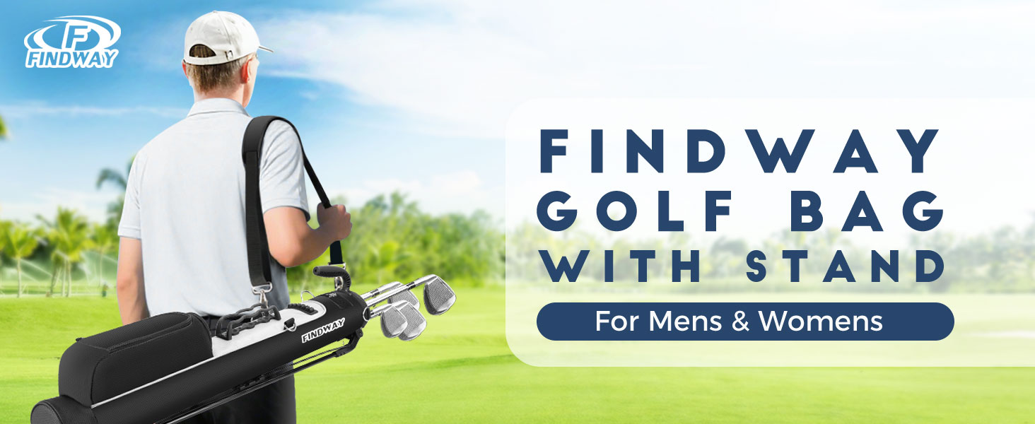 Сумка для гольфу Findway з регульованими плечовими ременями, 2-вегевий роздільник, 2 кишені, легка, для чоловіків та жінок, блакитна