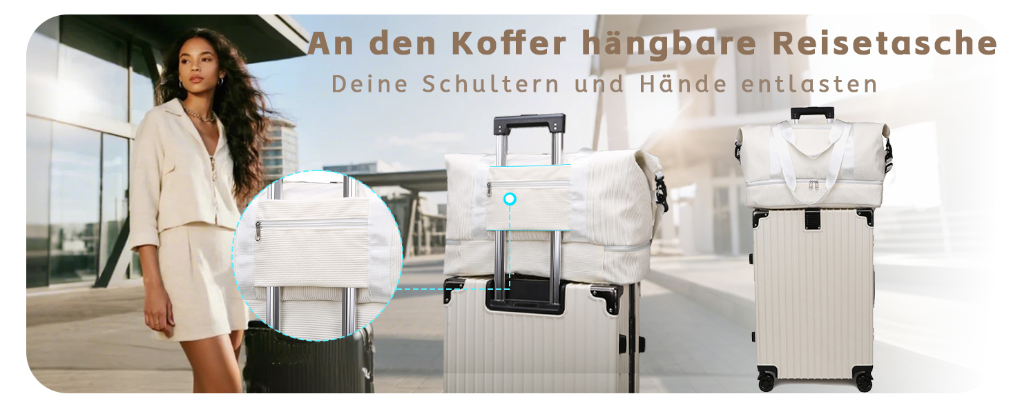 Спортивна сумка-рюкзак для жінок, 35л, Weekender, для подорожей та тренувань, з відділенням для взуття та мокрих речей, бежева