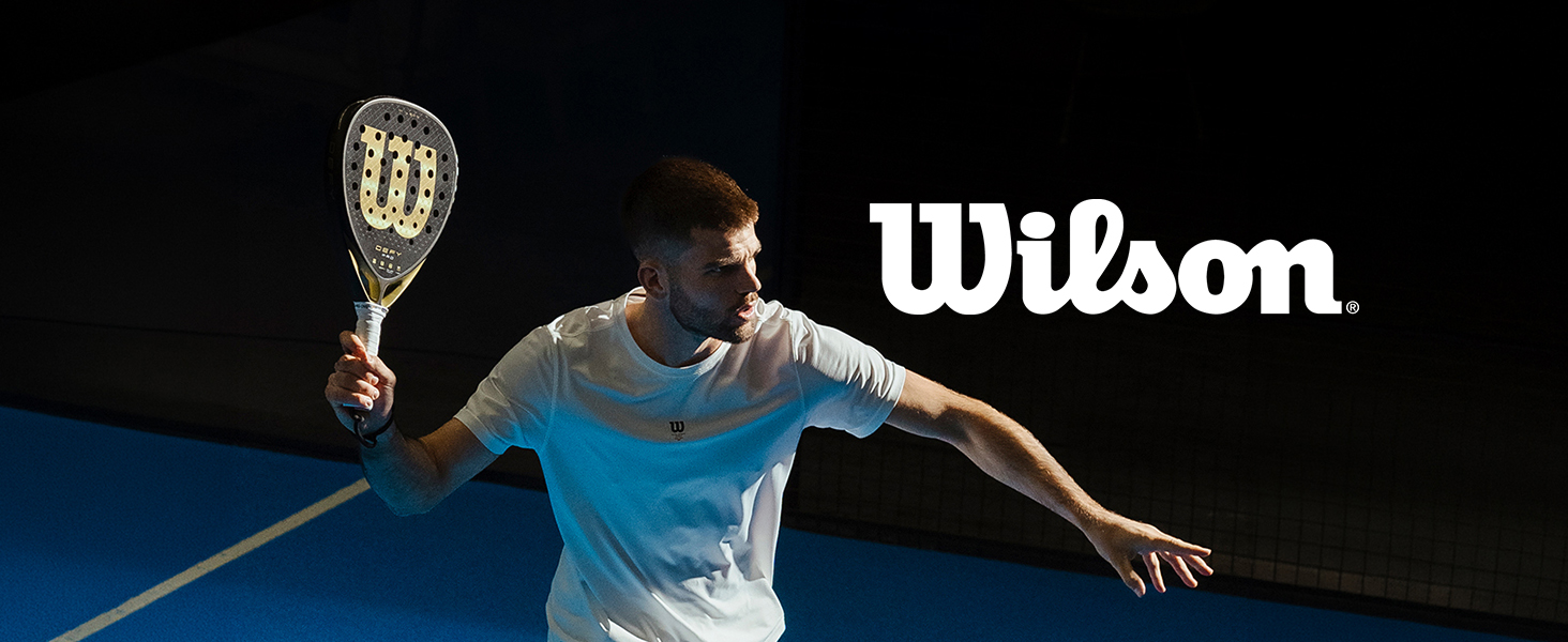 Ракетка для падел Wilson Optix V2 Lite (Біла) - Легка, для початківців, з скловолокном, 45.9x27.6x8.3 см