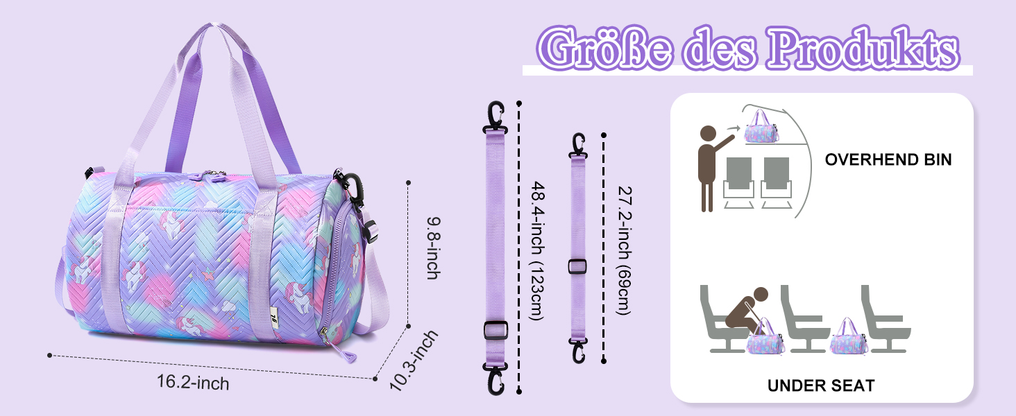 Спортивна сумка для дівчаток з єдинорогом, водонепроникна сумка для плавання з відділенням для взуття та мокрих речей, маленька дамська сумочка, спортивна сумка для подорожей, фітнесу, школи, плавання, рожева