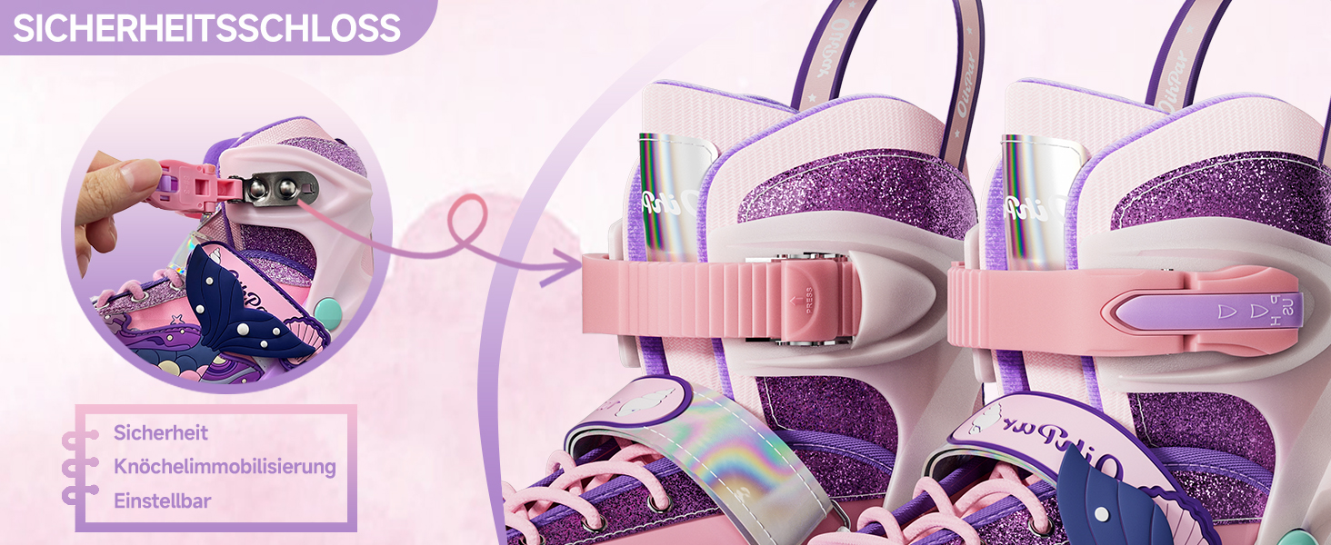 Дитячі ролики Quad з підсвічуванням коліс, регульовані розміри 36-39, рожеві