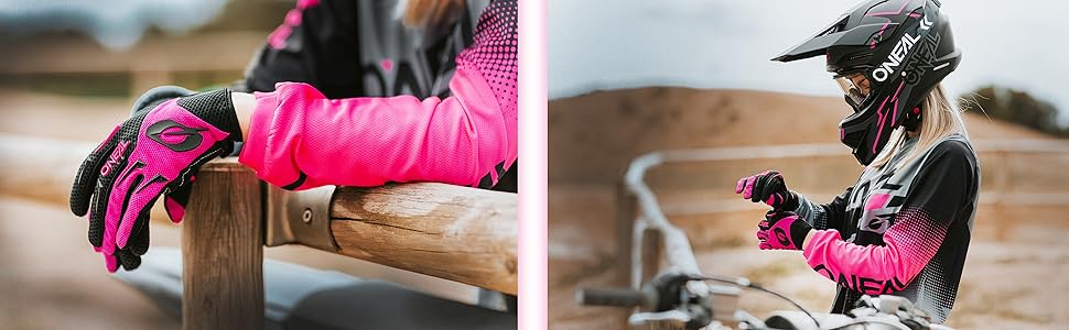 Рукавички O'NEAL Element для жінок | Рукавички для мотокросу, MTB, DH, FR, Downhill, Freeride | Чорний, S