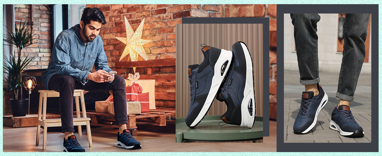 Sneaker TARELO для чоловіків: кросівки з повітряною подушкою, зручні спортивні кросівки для відпочинку, дихаючі, легкі, для тенісу, зелені, 44 EU