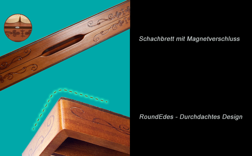 Набір для гри в шашки та бейсбол Syrace Holz з дерев'яним кейсом, класична стратегічна гра для дорослих та дітей (Stern Upgrade)