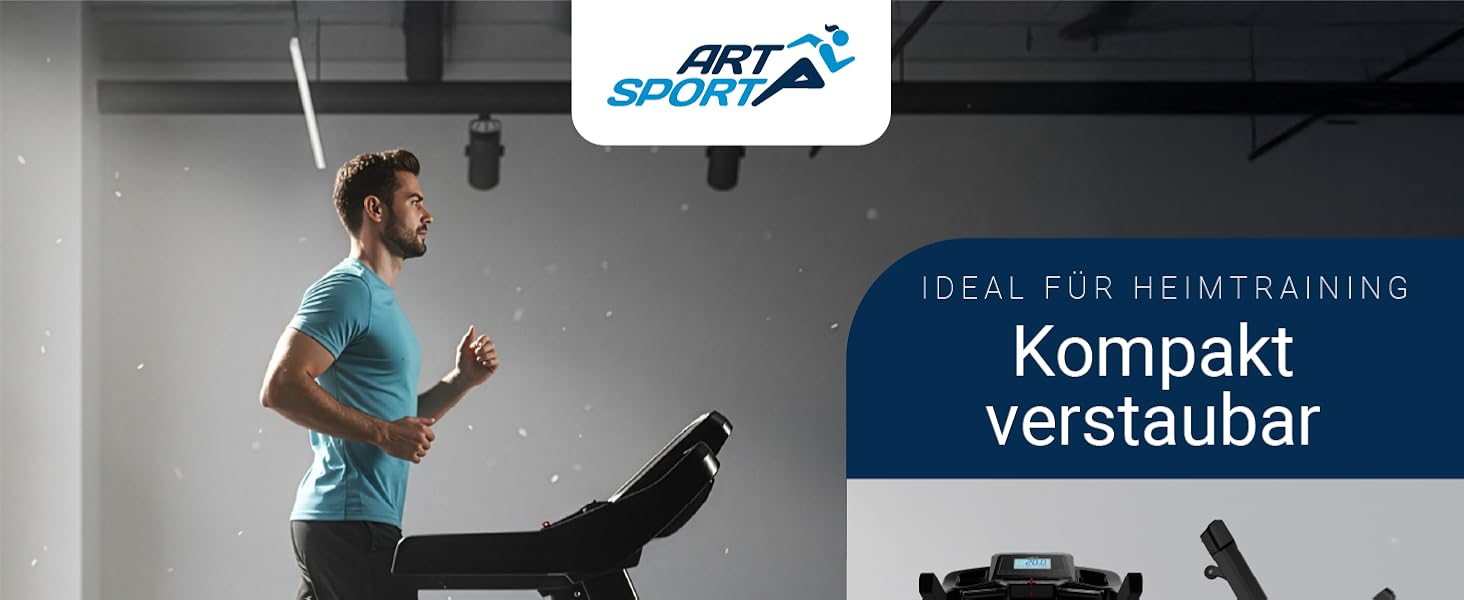Бігова доріжка електрична ArtSport Speedrunner 7000: для дому, Bluetooth, LCD-дисплей, до 20 км/год, гідравлічне складання, до 150 кг