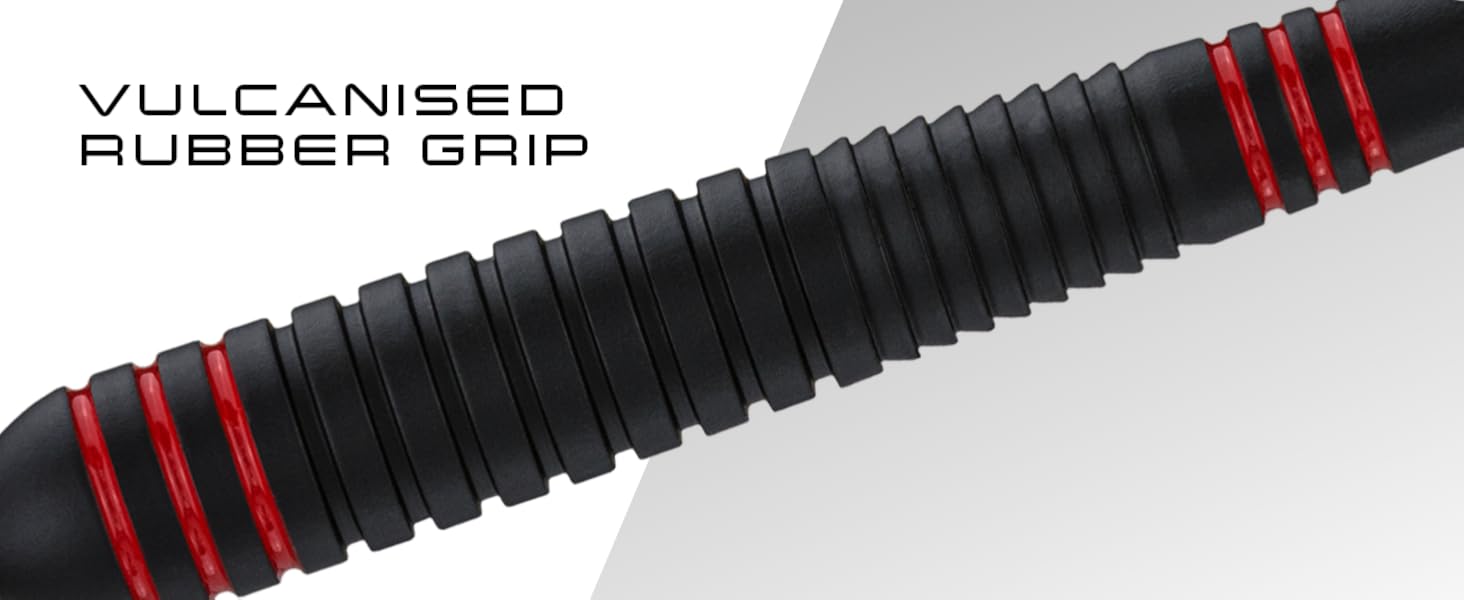 Дарти Ace Rubber Black (Сталеві дротики) з кейсом, 20/22/24/26 г, Supergrip, 100 мікрон Marathon Flights, чорні