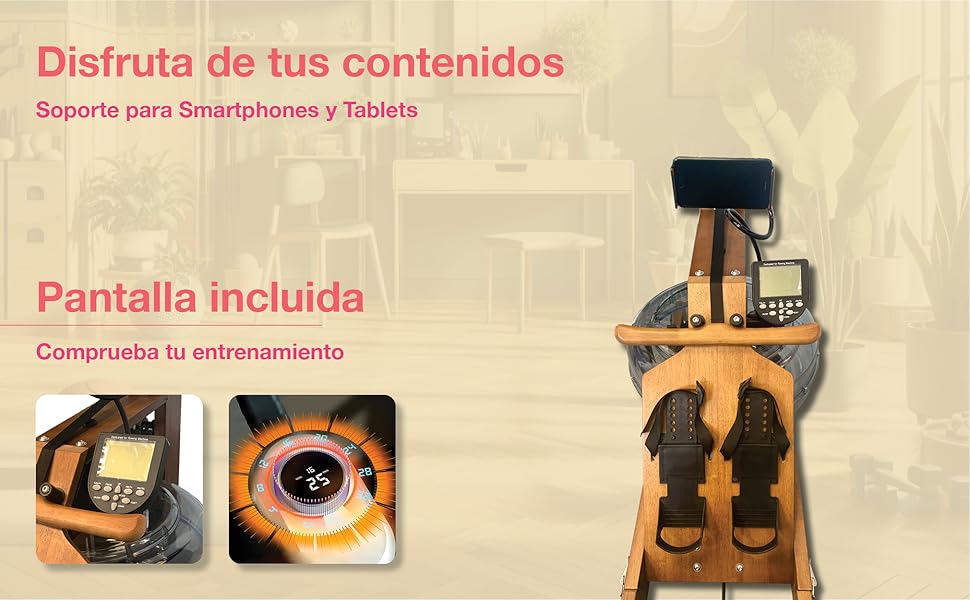 Дерев'яний складаний тренажер для веслування CF для дорослих, унісекс, з LCD-дисплеєм та регульованим опором, 2130 x 520 x 560 мм