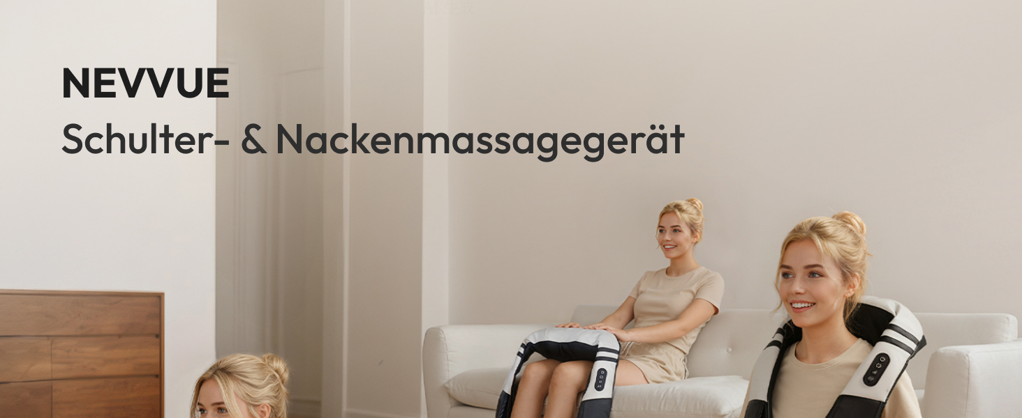 Масажний накид для крісла з підігрівом та 3D масажем, Shiatsu масажер для спини з 3 рівнями інтенсивності, Romm (V-WMN01)