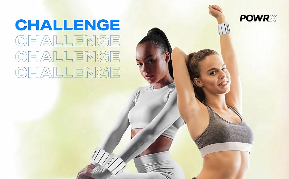 Ваги для зап'ястя PowrX для чоловіків: високоякісний силікон, нержавіюча сталь, зручні, легкі у чищенні, антибактеріальні, для фітнесу, тренувань, подорожей - Білий