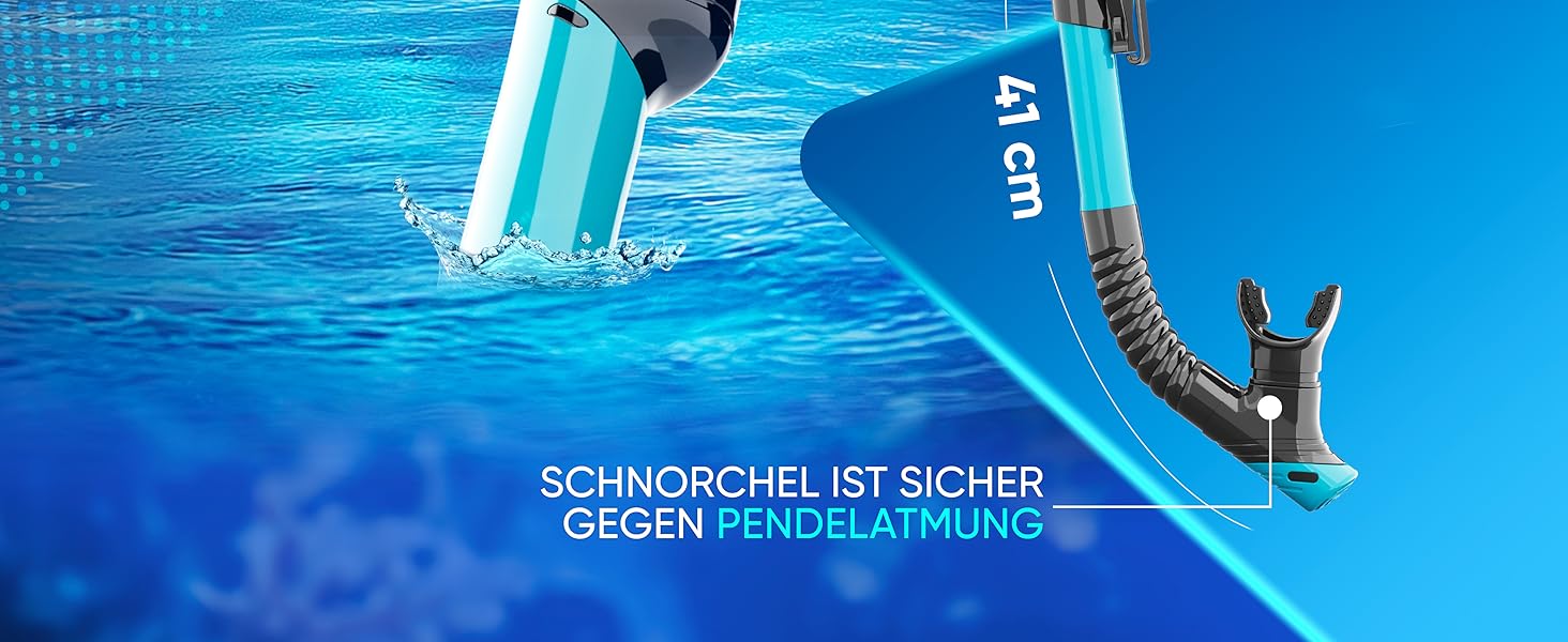 Набір для снорклінгу Kaimana AquaVision Elite для дорослих з сумкою, зручна маска для снорклінгу, альтернатива масці, синій комфортний ремінець