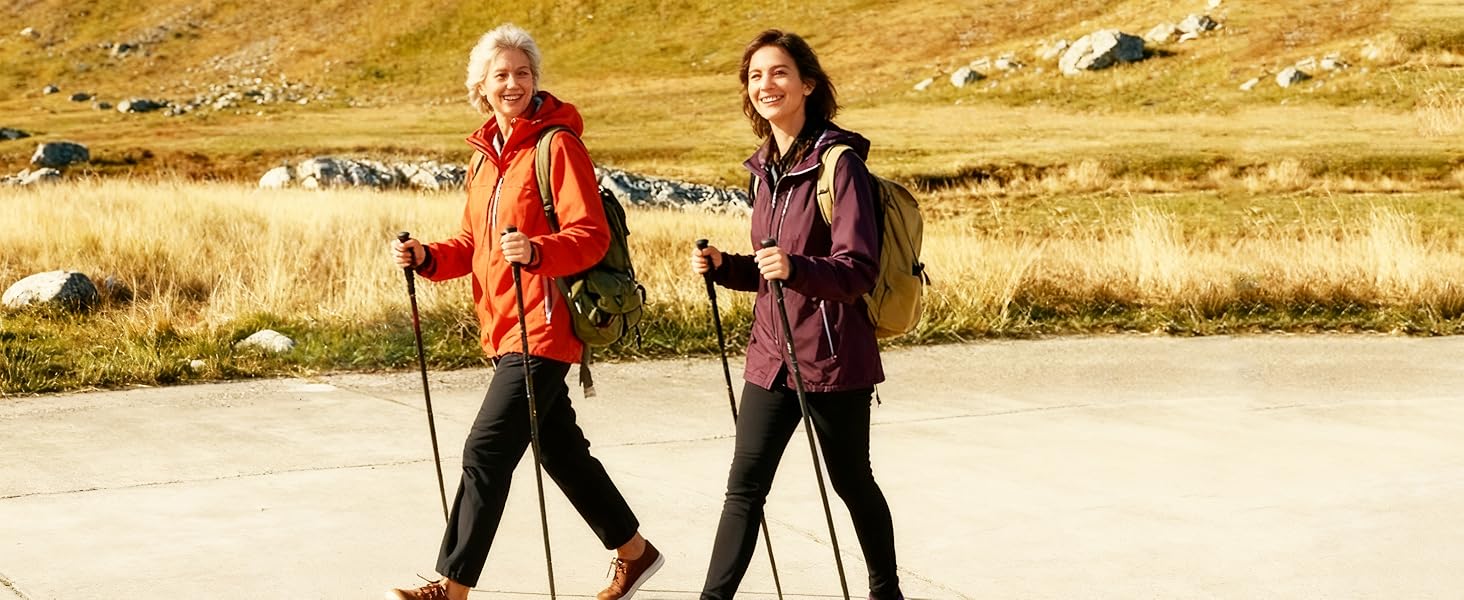 Телескопічні палиці для скандинавської ходьби та трекінгу (2 шт), складані, 110-130 см, алюмінієві, чорні, з гумовими наконечниками та сумкою