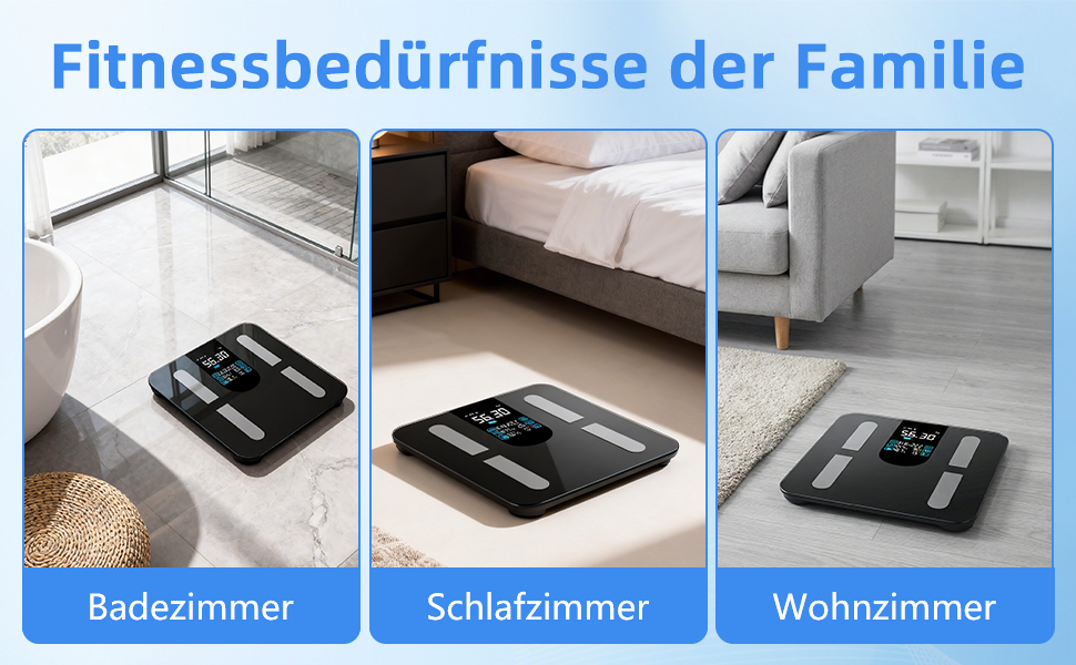 Розумні ваги для аналізу складу тіла з визначенням відсотка жиру, м'язової маси, BMI та вісцерального жиру, 25 показників, BIA-технологія, до 225 кг, чорні