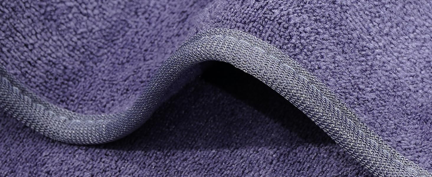 Набір рушників для фітнесу - великий 135×50 см з кишенею на блискавці & спортивний рушник 100×30 см - з високоякісної мікрофібри, швидковисихаючий та м'який - з мішком для зберігання - для спортзалу, тренувань, йоги, фітнесу. Глибокий фіолетовий колір