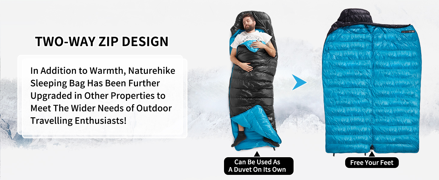 Спальний мішок Naturehike CW400 ультралегкий пуховий для дорослих, 650FP, -11°C—6°C, з водонепроникним компресійним мішком, для походів, велопоїздок, кемпінгу