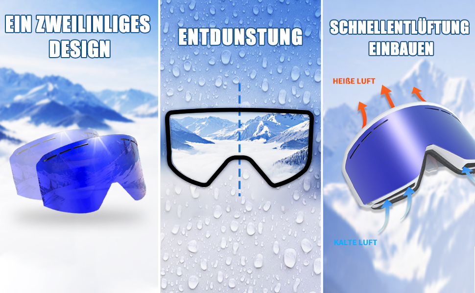 Скі-маска для чоловіків та жінок YH359, сноуборд маска для носіїв окулярів, OTG, антизапітніння, захист від УФ, антиковзаюча стрічка, повне REVO покриття, чорний/REVO червоний - VLT 16%