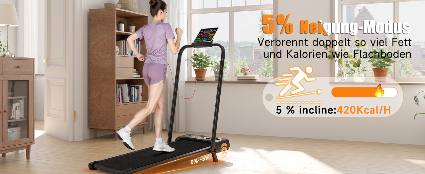 Бігова доріжка Dskeuzeew складана з нахилом 4-в-1, Walking Pad з 5% ухилом для дому