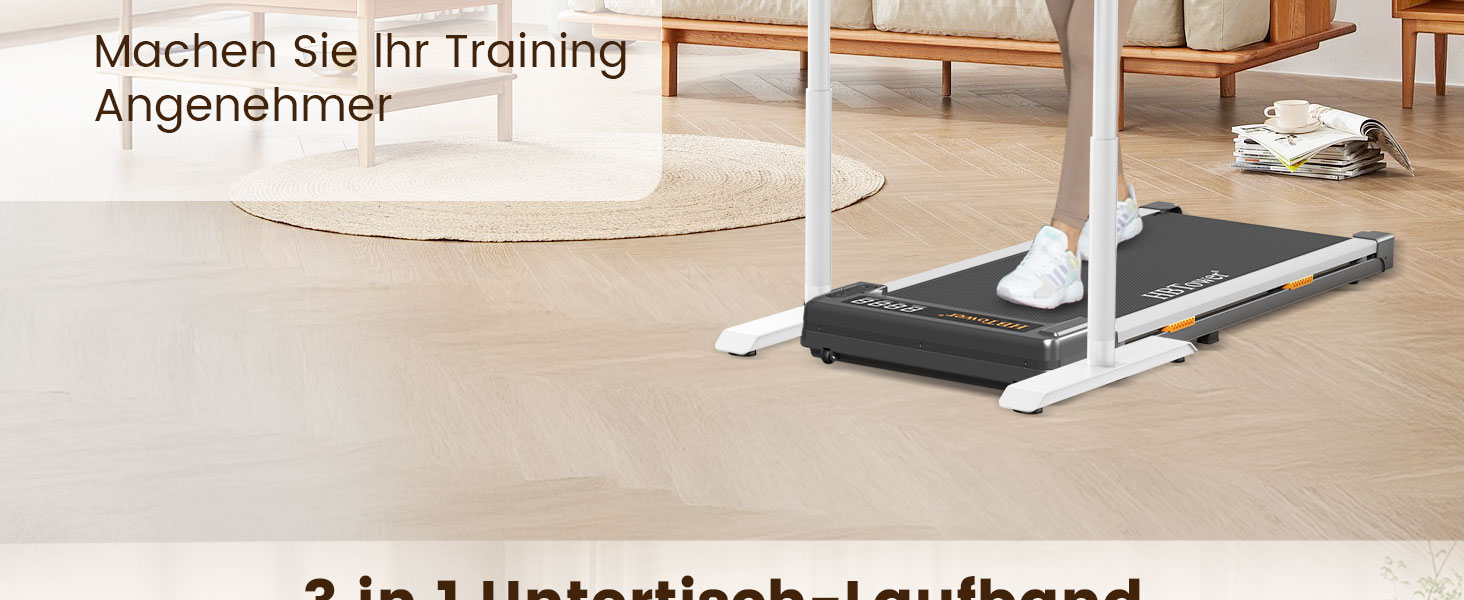 HBTower Walking Pad - біговий килимок для дому з пульт дистанційного керування, LED дисплеєм, 1-6 км/год