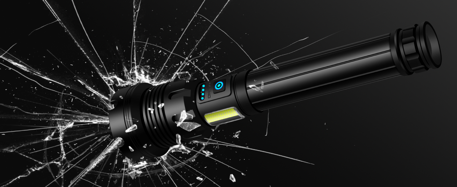 Ліхтар Glarylight LED акумуляторний, 990000 люмен, надпотужний, 24 години роботи, 9 режимів, Zoom, IPX7, водонепроникний, для кемпінгу та надзвичайних ситуацій