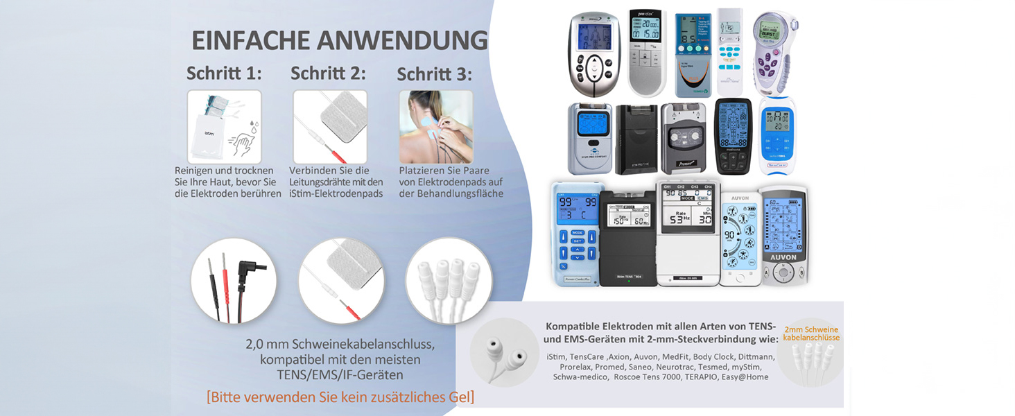 iStim EV-805 TENS EMS: 4-канальний апарат для електростимуляції та масажу - зняття болю в спині, шиї, плечах, ногах. Комплект з 16 електродів та батарейками AA