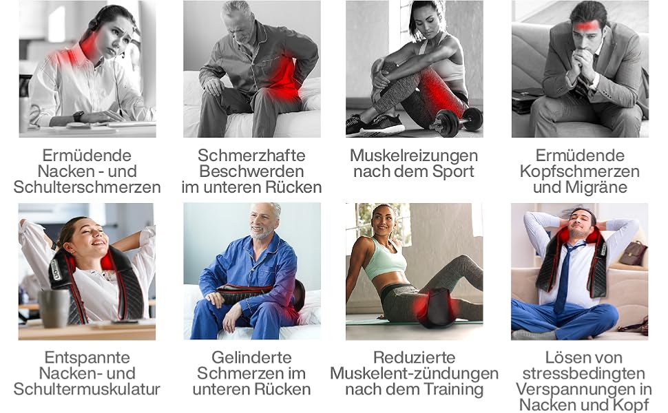 Масажер для шиї та спини з підігрівом Shiatsu Neck Relax - розслаблення м'язів шиї, спини та плечей
