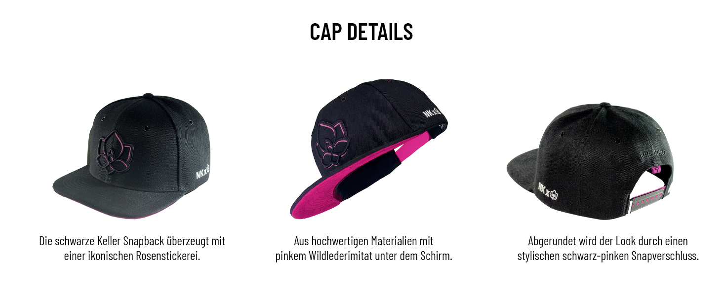 Кепка-снапбек Nebelkind Steini Der Keller унісекс, регульована базакап у стилі streetwear, чорно-рожева, OneSize