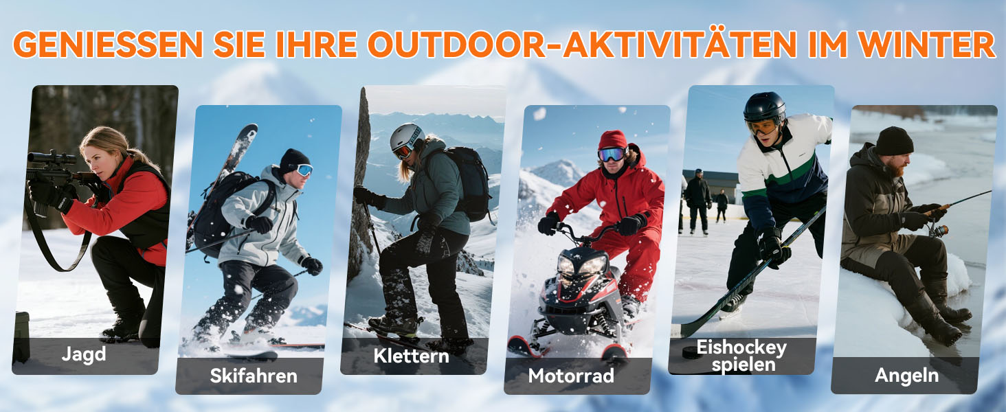 Електричні гріючі рукавички для чоловіків та жінок, з акумулятором 2600mAh, 3 режими нагріву, водонепроникні, чорні