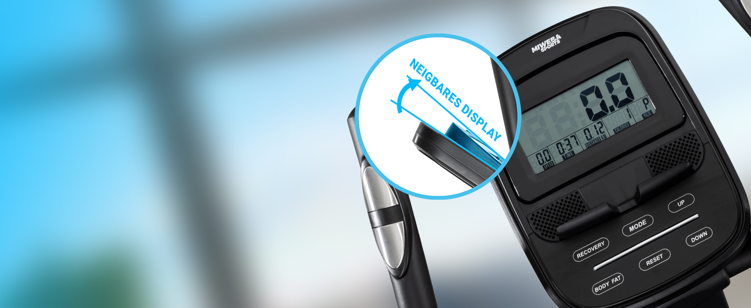 Еліптичний тренажер Miweba Sports MC500 Stepper | 120 кг, 7 кг маховик, LCD монітор, тихий кардіотренажер для дому