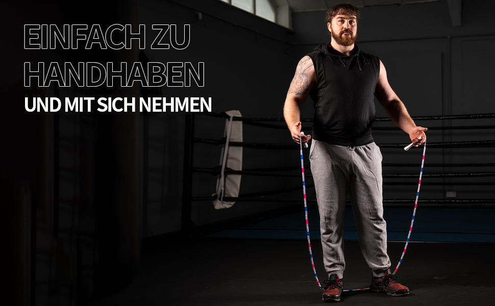 Стрибкове канат Hererope з перлами, регульований, для дорослих та дітей, 3 м, з міцними ручками та безпечними перлами для фітнесу, чорний