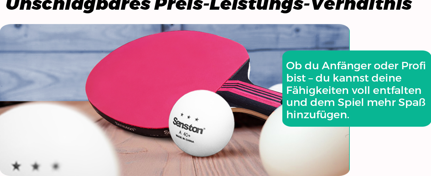 Набір для настільного тенісу Senston: 2 ракетки, 3 м'ячі, сумка. Підходить для студентів, початківців, тренувань та сімейного дозвілля. Модель S6