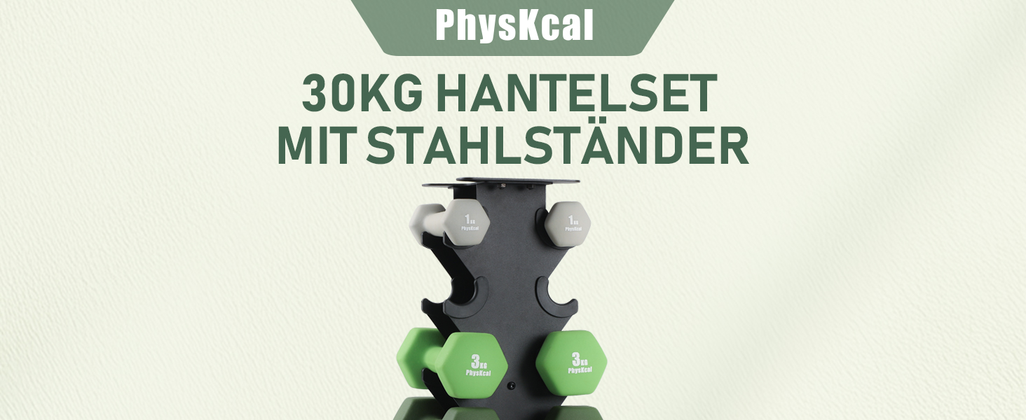 Набір гантелей Kurzhantel-Set з підставкою для дому та спортзалу, 30 кг | Küstenbrise