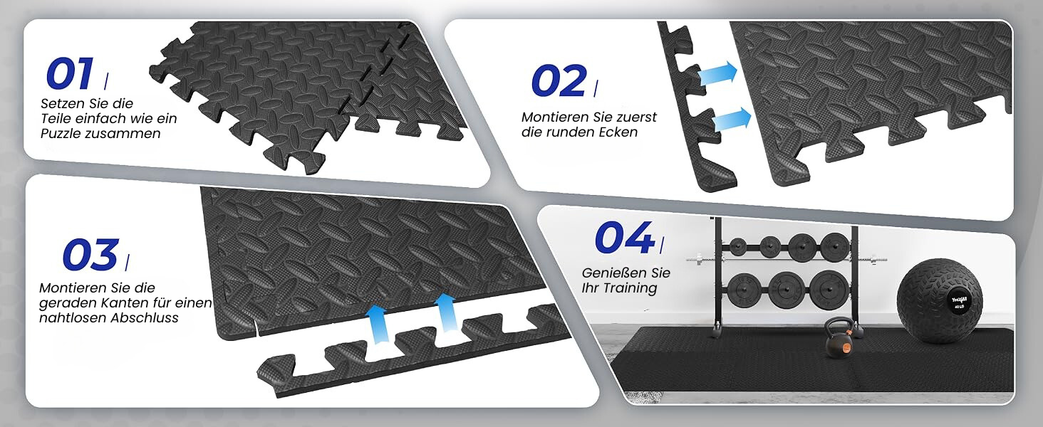 Набір пазл-матів для підлоги Yes4All для тренажерного залу та гаража, 12 шт (60x60 см), захисний покриття під тренажери, колір: темний горіх (4,5 м²)