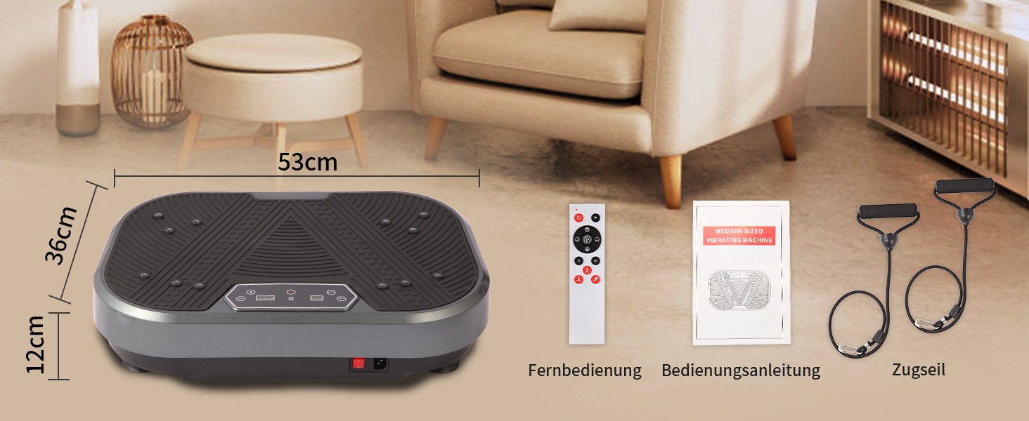 Платформа для вібраційного тренування KRYLIX: схуднення, лімфодренаж, фітнес з еластичними гумками для жінок та чоловіків