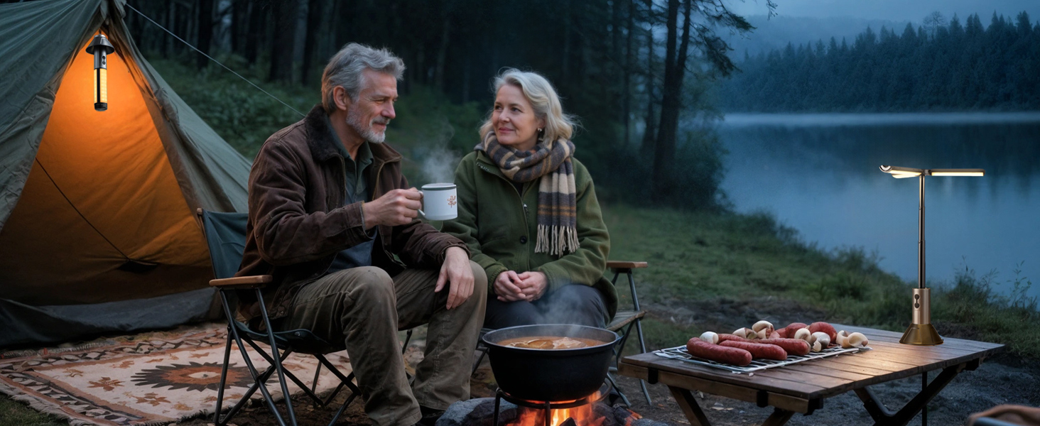 Налобний ліхтар для кемпінгу з телескопічним штативом, IPX4, багатофункціональний, з підсвічуванням, для намету, з гачком, аксесуари для кемпінгу