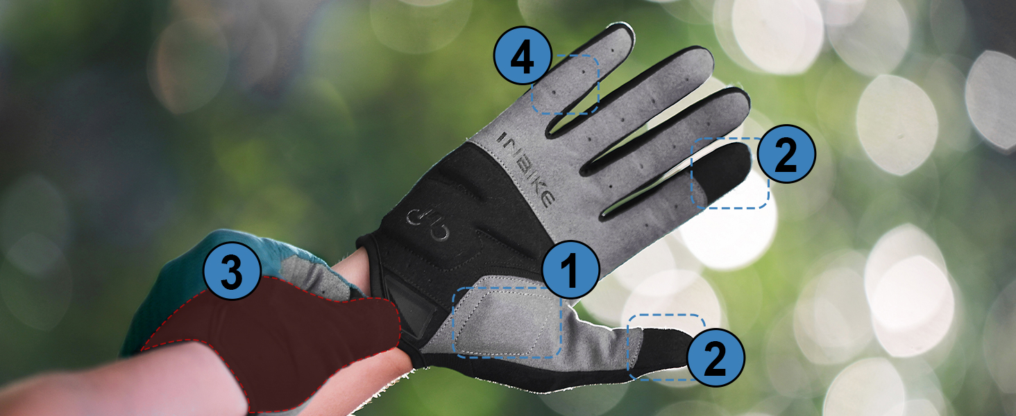 Велосипедні рукавички INBIKE для чоловіків, чорні, розмір L, 2 пальці, сенсорний екран, зносостійкі, дихаючі, світловідбиваючі