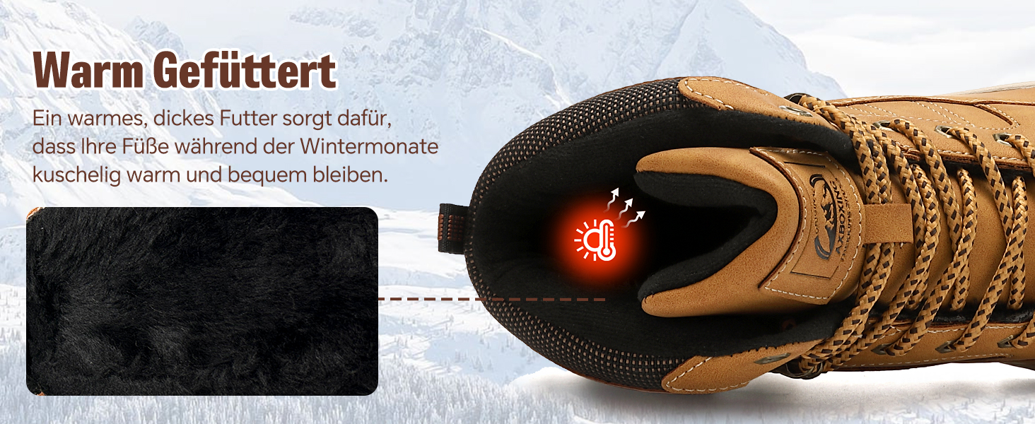 Чоловічі зимові черевики AX BOXING: утеплені, трекінгові, для хайкінгу, жовті, 41-46 EU