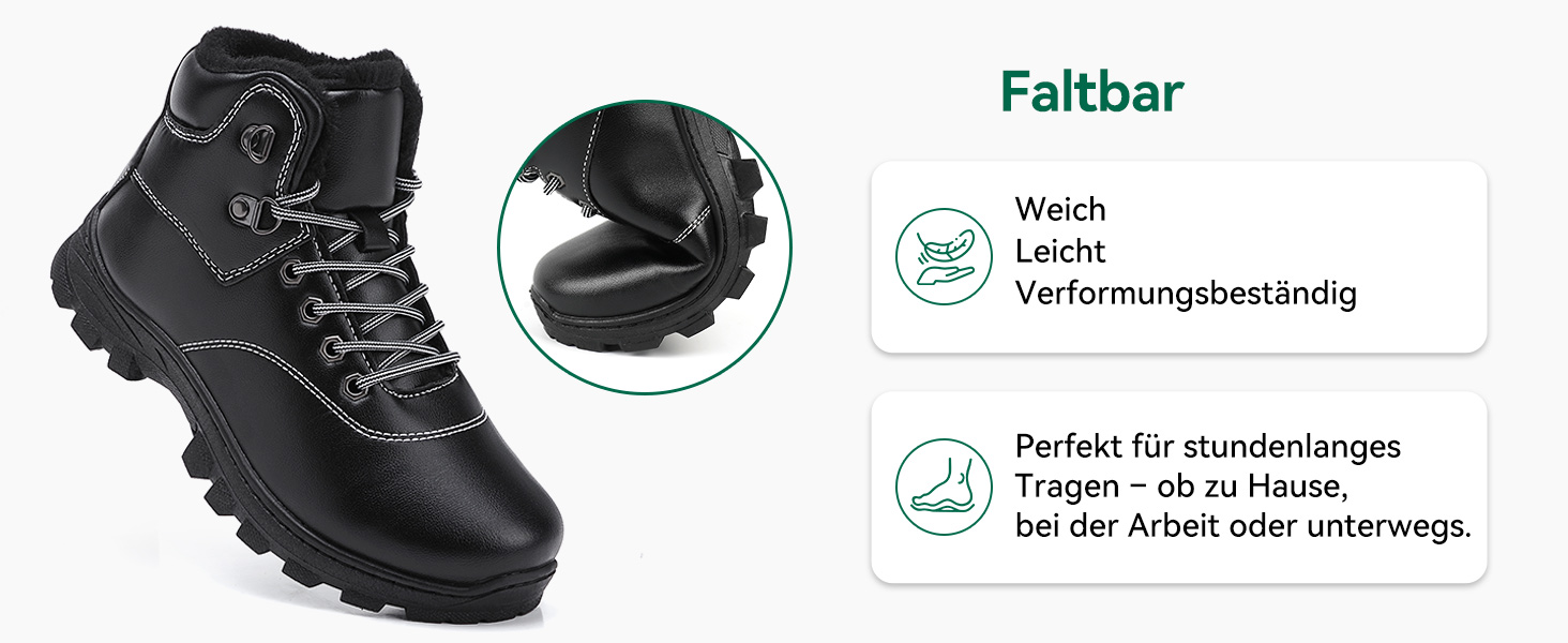 Зимові черевики чоловічі та жіночі – теплі, з підкладкою, зимові чоботи, чоботи для снігу, легкі, неслизькі, для активного відпочинку, трекінгу, снігу та повсякденного носіння, 38 EU, Хакі Gb189