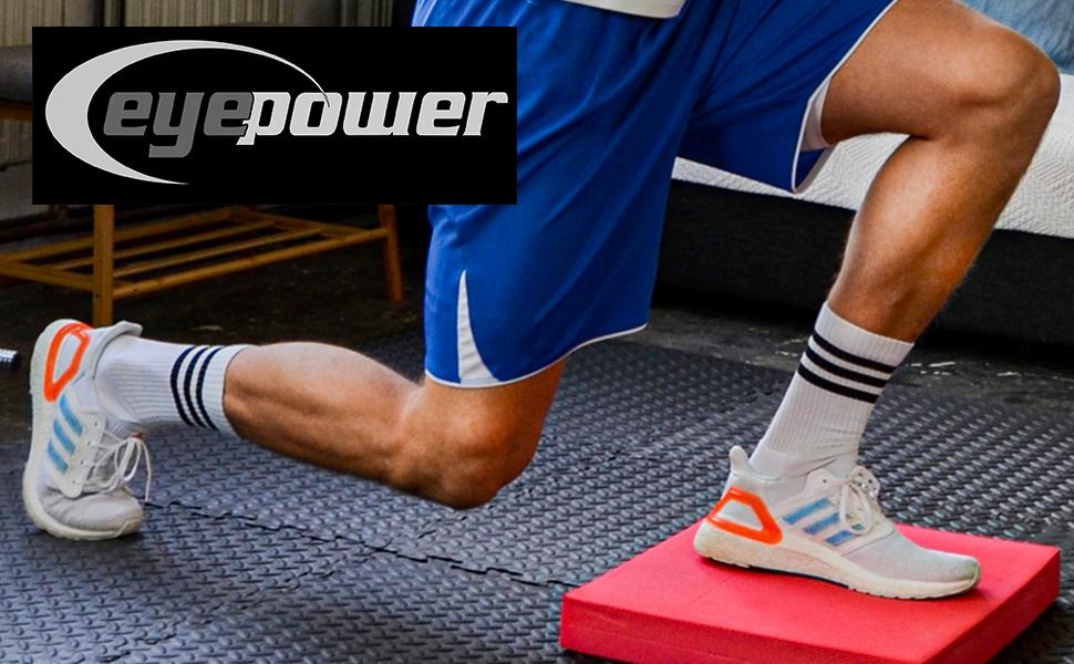 Професійний фітнес-мат для підлоги eyepower, набір 8 шт, 63x63 см, товщина 2 см – захисна тренувальна матова плитка для тренажерів, гантелей, велотренажера, бігової доріжки, крос-тренажера