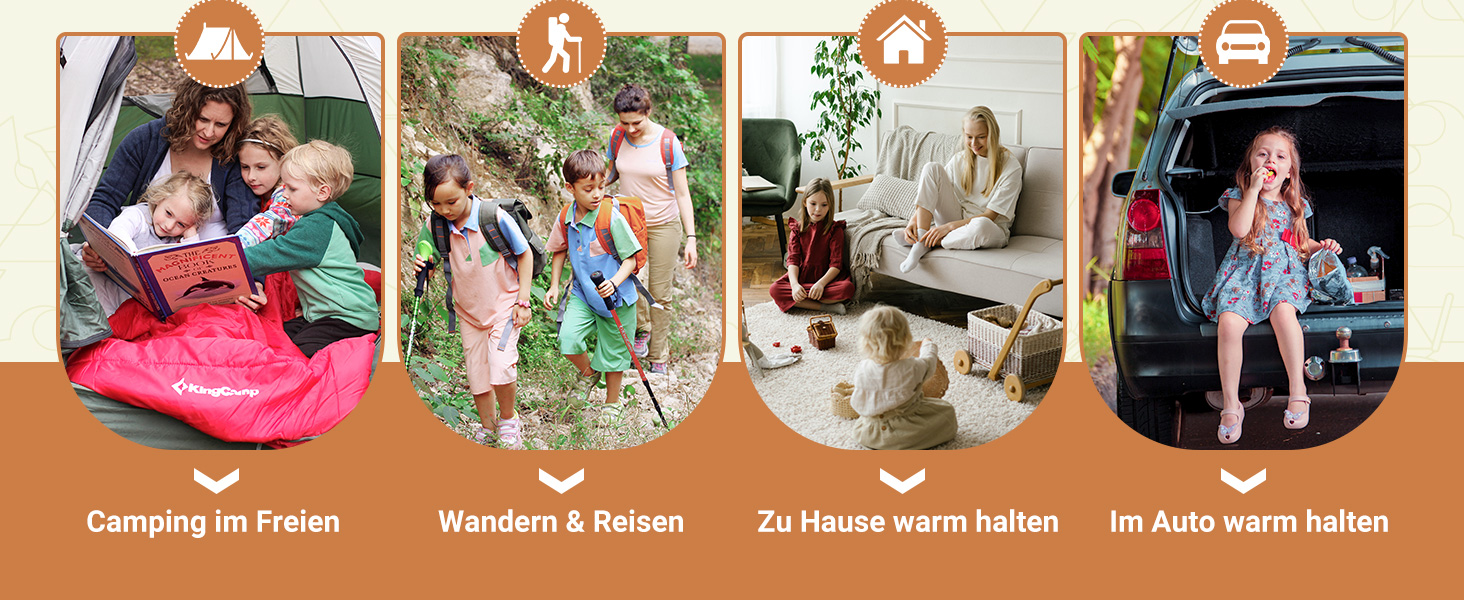 Дитячий спальний мішок KingCamp Rosa L для кемпінгу та піших прогулянок (3-4 сезони)
