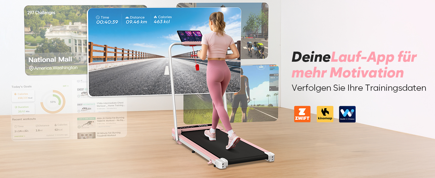 Складана бігова доріжка Cardirun 6-в-1 для дому та офісу з нахилом 10%, двигун 3.0 л.к., швидкість до 10 км/год, до 150 кг, LED-дисплей та підтримка APP