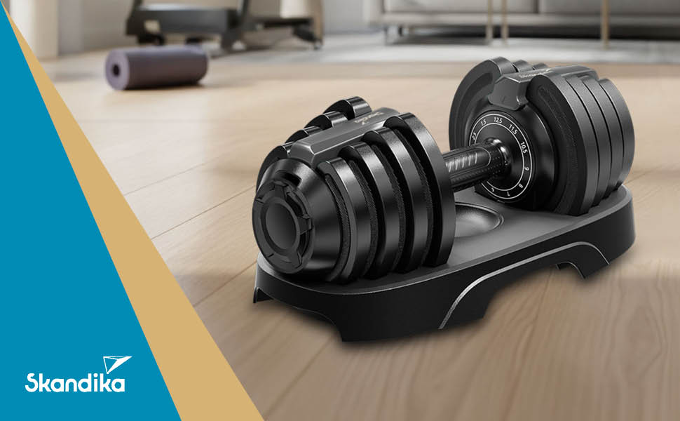 Набір гантелей Skandika Hanteln Paino: регульовані, 1.5-24 кг, штанга, гиря, диски. Для дому та спортзалу.