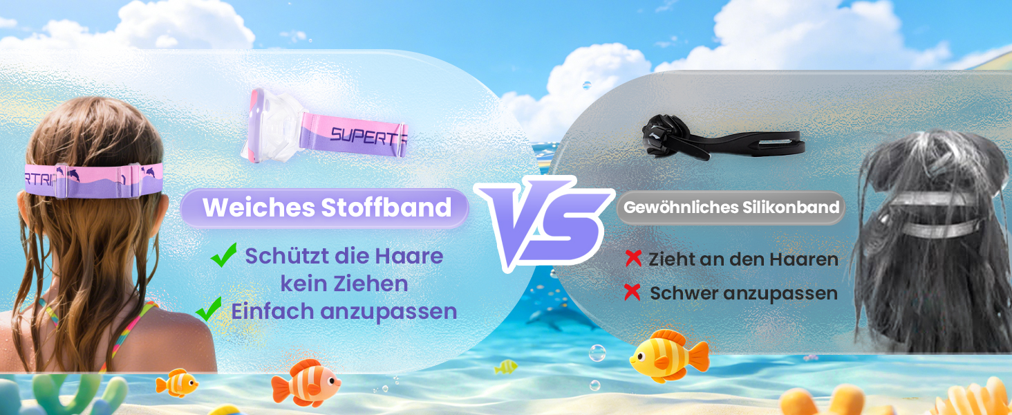 Набір для снорклінгу Supertrip SeaBlue L/XL (32-36 EU) для дітей: маска з панорамним оглядом 180°, ласти, трубка з клапаном