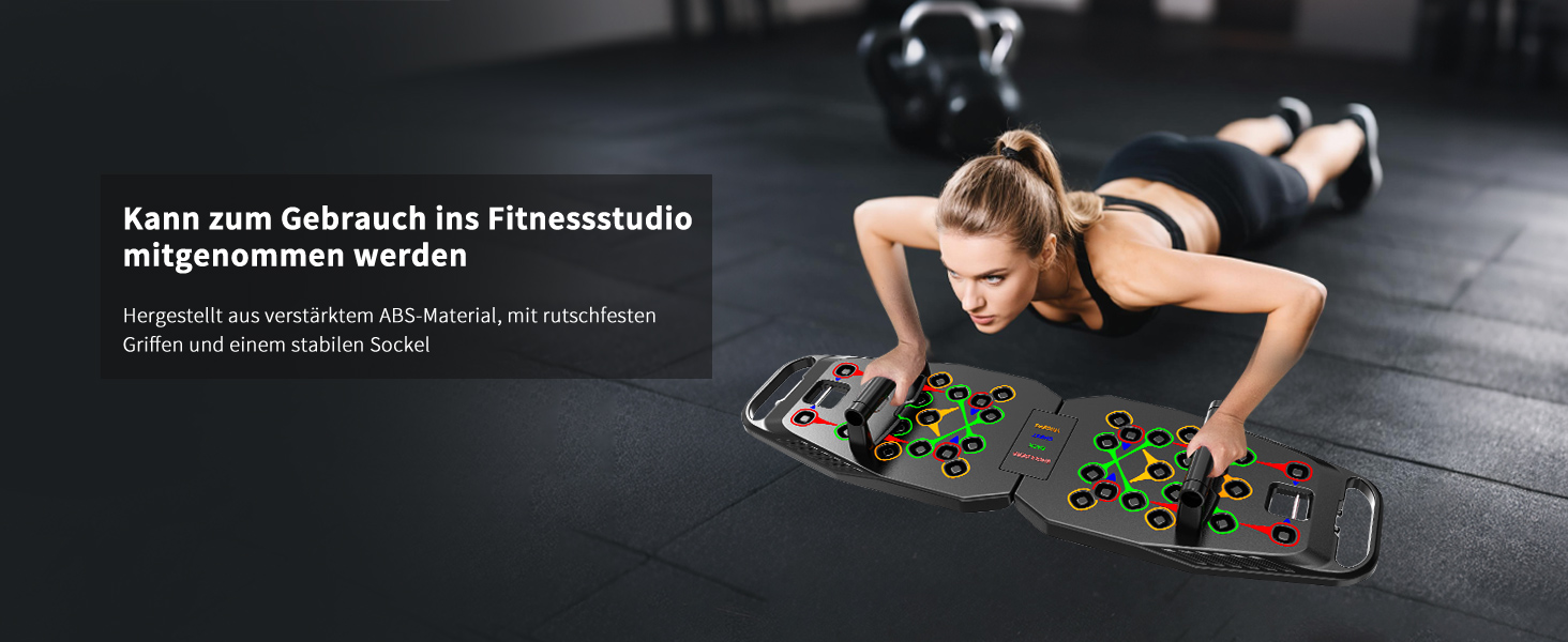 Багатофункціональна дошка для віджимань 20 в 1, складаний тренажер для дому та фітнесу, регульована портативна рама для тренувань (чорна)