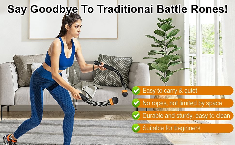 Битва-канат (2 шт.) для фітнесу, тренувань вдома, кардіо, HIIT, з регульованим опором