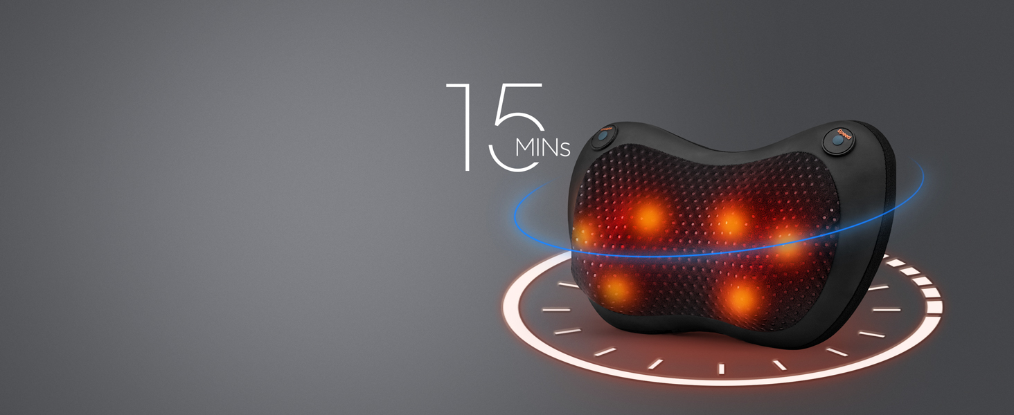 VOYOR HEALTH Масажна подушка з підігрівом, шиацу масажер з 3D головками, електричний прилад для зняття м'язового болю шиї, спини та ніг, подарунок для чоловіків і жінок, чорна