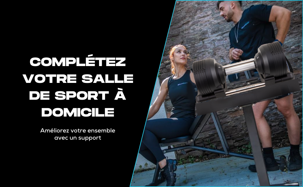 Регульовані гантелі BRAINGAIN - 23.5/32.5/41.5 кг - Хром/Чорний - для силових тренувань вдома