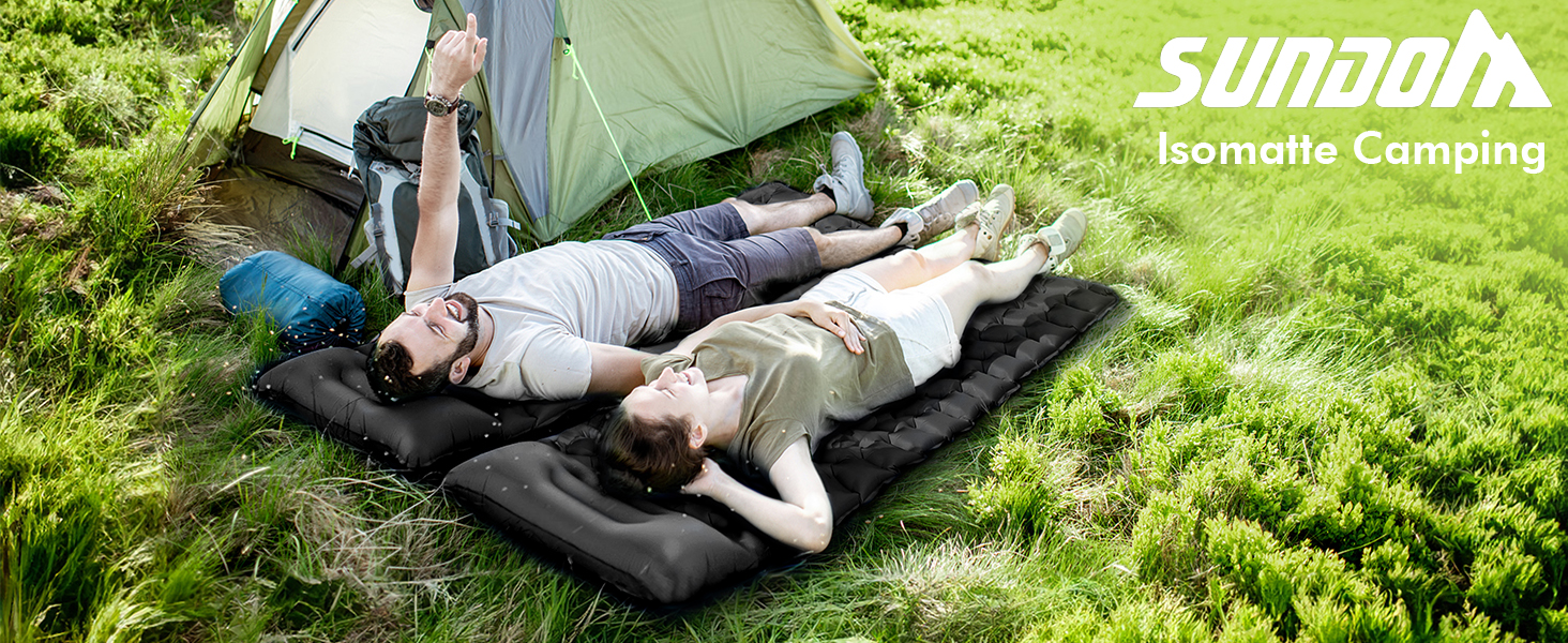 Isomatte Camping Ultraleicht: Надувна туристична килимок для кемпінгу, спорту, відпочинку, зеленого кольору (чорний)